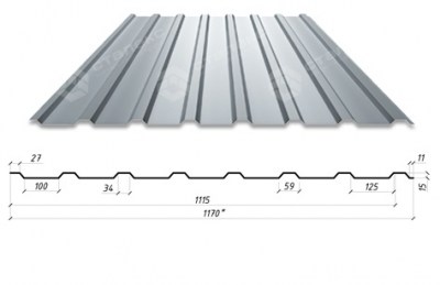 Профнастил С-15 Б RAL 9006